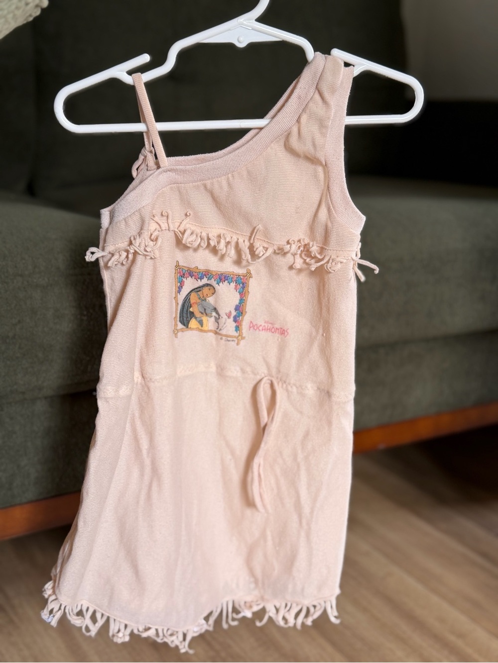 Vintage 90s Disney Pocahontas Fringed Dress /
Nightgown